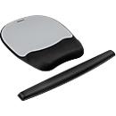Economy set mouse pad with wrist rest and keyboard wrist rest, black/silver