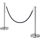 Economy set slagboompaal incl. badjas, Ø 280 x H 850 mm, roestvrij staal, 2 stuks + badjas met L 1,50 m, blauw