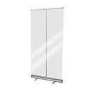 Écran transparent enroulable pour protection hygiénique, avec cassette en aluminium avec pieds, L 850 x P 200 x H 2200 mm