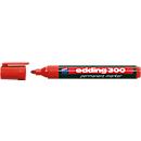 EDDING marcador permanente 300, con punta redonda, 10 piezas, rojo