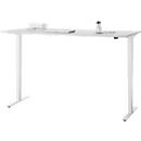 EHV Schreibtisch, elektrisch höhenverstellbar, bis 100 kg, 605–1265 mm, T-Fuß ohne Traverse, Up/Down-Panel, B 1800 x T 800, lichtgrau/weiß