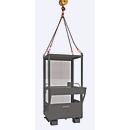 Eichinger-Industrie Arbeitsbühne für Gabelstapler und den Kranbetrieb, für 2 Personen, Seitentür/Werkzeugablage/Kranösen, Stahl, anthrazitgrau RAL 7016