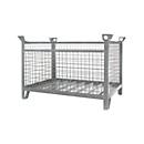Eichinger-Industrie Gitterbox-Stapelpalette, bis 2000 kg, 3 Seitenwände, Kranösen, B 1000 x T 800 x H 750 mm, Stahl, feuerverzinkt
