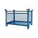 Eichinger-Industrie Gitterbox-Stapelpalette, bis 2000 kg, 4 Seitenwände, Kranösen, B 1500 x T 1000 x H 750 mm, Stahl, enzianblau RAL 5010