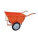 Eichinger-Industrie Kipp-Japanerkarre, 150 l, Vollgummibereifung mit Ø 400 mm und Kugellager, wasserdicht, 3 Kranösen, Stahl, reinorange RAL 2004