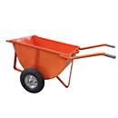 Eichinger-Industrie Kipp-Japanerkarre, 300 l, Luftbereifung mit Ø 400 mm und Rollenlager, wasserdicht, 3 Kranösen, Stahl, reinorange RAL 2004