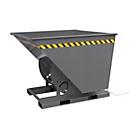 Eichinger-Industrie Kippbehälter, hohe Bauhöhe, 1250 l, bis 2000 kg, Abrollkufen, quer zur/in Fahrtrichtung kippbar, Stahl, anthrazitgrau RAL 7016