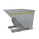 Eichinger-Industrie Kippbehälter, hohe Bauhöhe, 600 l, bis 1500 kg, Abrollkufen, quer zur/in Fahrtrichtung kippbar, Stahl, feuerverzinkt
