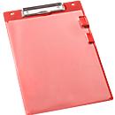 EICHNER clipboard Klemmfix, DIN A4, plastic, with transparent pocket, A4, red, 10 pieces