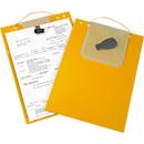 EICHNER Pochette de commande Turbo, fermeture velcro, compartiment à clés et soufflet extensible, pour documents DIN A4, jaune, 10 pièces