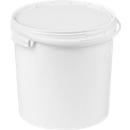 Eimer, mit Deckel & Griffen, 10 l, Ø 270 x H 264,5 mm, ISO-Norm, lebensmittelecht, temperaturbeständig, stapel- & nestbar, PP, weiß, 5 Stück