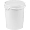 Eimer, mit Deckel & Griffen, 12 l, Ø 290 x H 261 mm, ISO-Norm, lebensmittelecht, temperaturbeständig, stapel- & nestbar, PP, weiß, 5 Stück