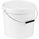 Eimer, mit Deckel & Griffen, 3 l, Ø 200 x H 156 mm, ISO-Norm, lebensmittelecht, temperaturbeständig, stapel- & nestbar, PP, weiß, 10 Stück