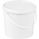 Eimer, mit Deckel & Griffen, 5 l, Ø 225 x H 188 mm, ISO-Norm, lebensmittelecht, temperaturbeständig, stapel- & nestbar, PP, weiß, 10 Stück