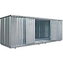 Einzel-Container Säbu SAFE TANK 1900, für aktive Lagerung, Volumen 2 x 1030 l, mit explosionsgeschütztem Lüfter, Auffangwanne & Gitterrost, B 6080 x T 2170 x H 2300 mm, silber