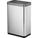 EKO Sensor-Abfalleimer Mirage X, 2 x 20 Liter, Edelstahl matt, fingerabdrucksicher, B 469 x T 279 x H 648 mm, silber/schwarz
