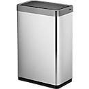 EKO Sensor-Abfalleimer Mirage X, 47 Liter, Edelstahl matt, fingerabdruckfest, B 469 x T 279 x H 648 mm, silber/schwarz