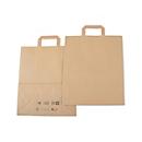 Elco Papiertasche mit Flachhenkel, Kraftpapier, L 170 x B 320 x H 380 mm, 200 Stück, braun