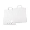 Elco Papiertasche mit Flachhenkel, weisses Kraftpapier, L 170 x B 320 x H 380 mm, 200 Stück, robust, Mehrweg-Tragetasche, weiss
