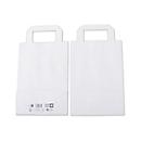 Elco Papiertasche mit Flachhenkel, weisses Kraftpapier, L 180 x B 80 x H 260 mm, 200 Stück, robust, Mehrweg-Tragetasche, weiss