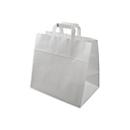Elco Papiertasche mit Flachhenkel, weisses Kraftpapier, L 220 x B 320 x H 300 mm, 200 Stück, robust, Mehrweg-Tragetasche, weiss