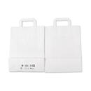 Elco Papiertasche mit Flachhenkel, weisses Kraftpapier, L 260 x B 100 x H 330 mm, 200 Stück, robust, Mehrweg-Tragetasche, weiss