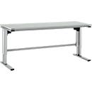 Elektrisch in hoogte verstelbare werktafel EL-1, 2000 x 800 mm, lichtgrijs/aluminiumzilver