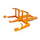 Elevador de barriles BAUER FH-II, acero, capacidad de carga 720 kg, para barriles de 220 l, An 1160 x P 1380 x Al 485 mm, naranja