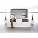 Empfangstheke Come-In, 2 Ablage, gerade, Breite 3600 mm, weiß/graphit
