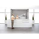 Empfangstheke Come-In, 2 Ablage, gerade, Breite 3600 mm, weiß/weiß