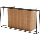 Empfangstheke Sinto, ohne LED-Beleuchtung, B 2400 x T 850 x H 1100 mm, Holz/Stahl, amerikanische Eiche Dekor/schwarz