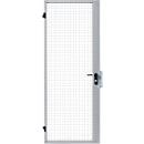 Enkele vleugeldeur, voor gaas-scheidingssysteem, Deuraanslag rechts/links, B 850 x H 2070 mm, met insteekslot met dagschootvergrendeling, lichtzilver