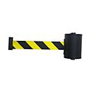 Enrouleur de sangle mural, fixation par vis, 10 m de long, pivotant, noir/jaune