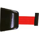 Enrouleur de sangle mural, fixation par vis, 5 m, sangle rouge