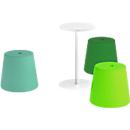 Ensemble de poufs Versi de Nowy Styl, ensemble de poufs, 3 poufs avec table, vert/vert clair/turquoise/blanc