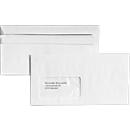 Enveloppen, 110 x 220 mm (DL), met venster links, klevend, pak van 100 stuks