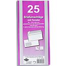 Enveloppen, 110 x 220 mm (DL), met venster links, klevend, pak van 25 stuks