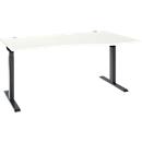 ERGO-T 2.0 desk, free-form, right attachment, T-foot, W 1800 x D 1000/800 x H 675-895 mm, white/anthracite