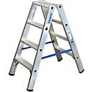 Escabeau double en alu, 2 x 4 marches