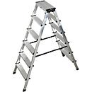 Escabeau double en alu, 2 x 6 marches
