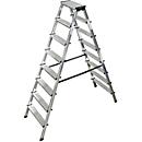 Escabeau double en alu, 2 x 8 marches