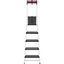 Escabeau Hailo L100, EN 131, avec plateau multifonction et barre de maintien, jusqu'à 150 kg, 5 marches