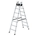 Escabeau Munk, aluminium, montants en tube rectangulaire, échelons striés, patins d'échelle nivello®, max. 150 kg, sécurité anti-écartement par sangle en polyester, 2x7 échelons