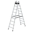 Escabeau Munk, aluminium, montants en tube rectangulaire, échelons striés, patins d'échelle nivello®, max. 150 kg, sécurité d'écartement des sangles en polyester, 2x9 échelons
