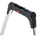 Escadote rebatível, varão de segurança alto em alumínio e porta- utensílios