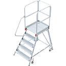 Escalera de plataforma de aluminio con ruedas, unilateral, 5 escalones