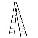 Escalera de tijera Professional Topline, unilateral, aluminio, 12 escalones, negro