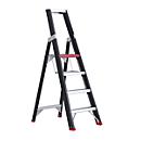 Escalera de tijera Professional Topline, unilateral, aluminio, 4 escalones, negro