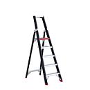 Escalera de tijera Professional Topline, unilateral, aluminio, 5 escalones, negro