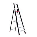 Escalera de tijera Professional Topline, unilateral, aluminio, 7 escalones, negro